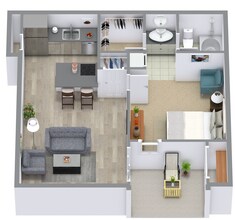 1 Bedroom 1 Bathroom - A1 W0104 floor plan